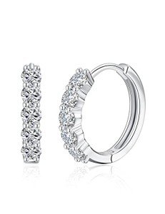 Moissanite Huggie Ear Cuffs in Sterling Silver