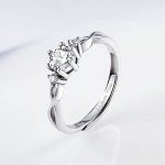 Moissanite Promise Ring for Women in Sterling Silver