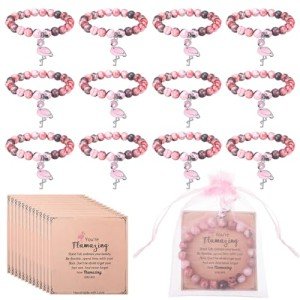 12 Flamingo Bracelet Gift Sets for Women