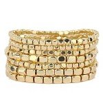 Chunky Gold Tone Stacking Bangle Bracelet Set