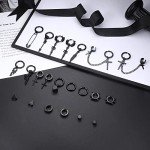 22-Piece Stainless Steel Non-Piercing Earring Set