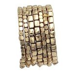 Chunky Gold Tone Stacking Bangle Bracelet Set