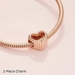 PANDORA Rose Gold Beaded Open Heart Charm