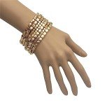 Chunky Gold Tone Stacking Bangle Bracelet Set