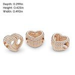 PANDORA Rose Gold Beaded Open Heart Charm