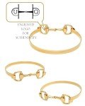 Gold Equestrian Snaffle Bit Bangle Bracelet