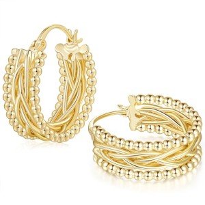 Chic 14K Gold Chunky Hoop Earrings for Women