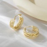 Chic 14K Gold Chunky Hoop Earrings for Women