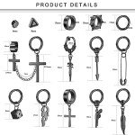 22-Piece Stainless Steel Non-Piercing Earring Set