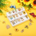 100 Pcs Cute Sunflower & Bee Enamel Pins