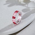 Rainbow Eternity Ring in 18K White Gold