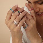 Rainbow Eternity Ring in 18K White Gold