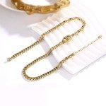 Double D Initial Gold Plated Choker Necklace