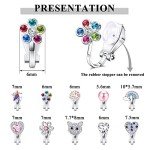 Colorful Crystal Clip-On Earrings for Women - 10 Pairs