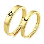 Men's Sterling Silver Sun and Moon Engagement Ring