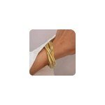 Gold Stretch Bangles Set for Women - 3 Pack