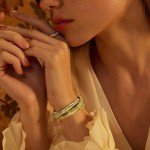 Gold Stretch Bangles Set for Women - 3 Pack