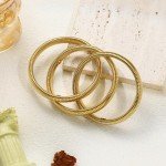 Gold Stretch Bangles Set for Women - 3 Pack