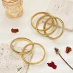 Gold Stretch Bangles Set for Women - 3 Pack