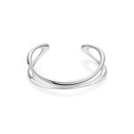 Stylish Double-Layer Silver Cuff Bracelet for Women
