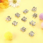 Colorful Crystal Clip-On Earrings for Women - 10 Pairs