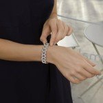 Sparkling Silver Cuban Link Necklace & Bracelet Set