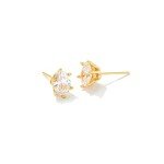 Kendra Scott Gold-Plated White Crystal Stud Earrings
