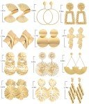 12 Pairs Clip-On Bohemian Rattan Tassel Earrings