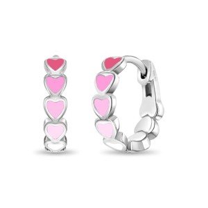 Enamel Heart Huggie Hoop Earrings for Girls