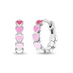 Enamel Heart Huggie Hoop Earrings for Girls