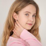 Enamel Heart Huggie Hoop Earrings for Girls