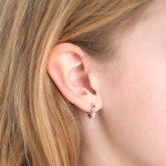 Enamel Heart Huggie Hoop Earrings for Girls