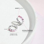 Enamel Heart Huggie Hoop Earrings for Girls