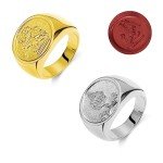 NICEDREAM Personalized Family Crest Signet Ring