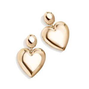 Chunky Gold Heart Drop Earrings by BaubleBar