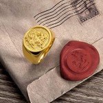 NICEDREAM Personalized Family Crest Signet Ring