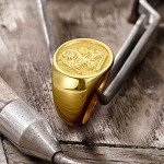 NICEDREAM Personalized Family Crest Signet Ring