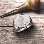NICEDREAM Personalized Family Crest Signet Ring
