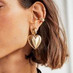 Chunky Gold Heart Drop Earrings by BaubleBar