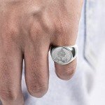 NICEDREAM Personalized Family Crest Signet Ring