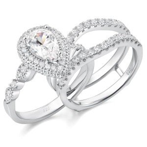 Elegant Sterling Silver Bridal Ring Set for Women