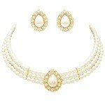 Teardrop Pearl Bridal Jewelry Set with Cuff