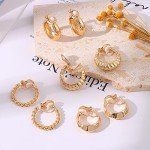 11 Pairs Gold Clip-On Hoop Earrings Set
