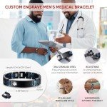 Custom Engraved Men's Medical ID Bracelet - 2-Tone