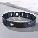 Custom Engraved Men's Medical ID Bracelet - 2-Tone