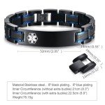 Custom Engraved Men's Medical ID Bracelet - 2-Tone
