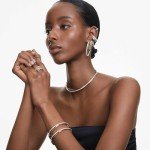 Swarovski Mini Hoop Earrings with Mixed Cut Zirconia