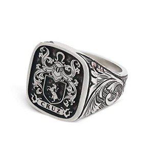 Personalized Family Crest Signet Ring for Men