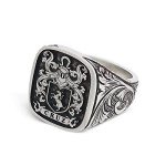 Personalized Family Crest Signet Ring for Men