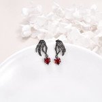 Sterling Silver Skull Hand Drop Earrings for Her